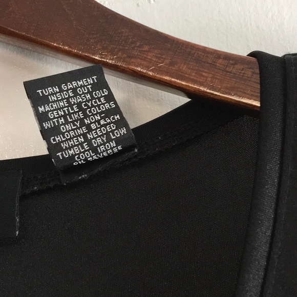 Vintage Black top w/ Rose Detail - Picture 3 of 4